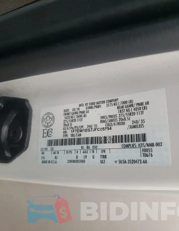 1FTEW1EG7JFC05894 Photo# 13
