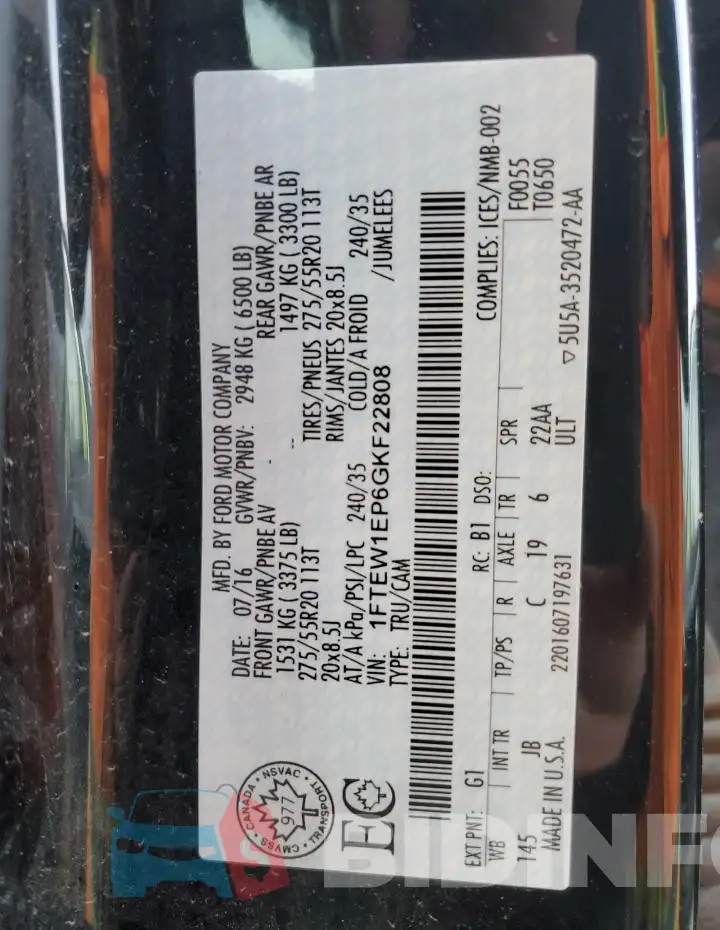 1FTEW1EP6GKF22808 Photo# 12
