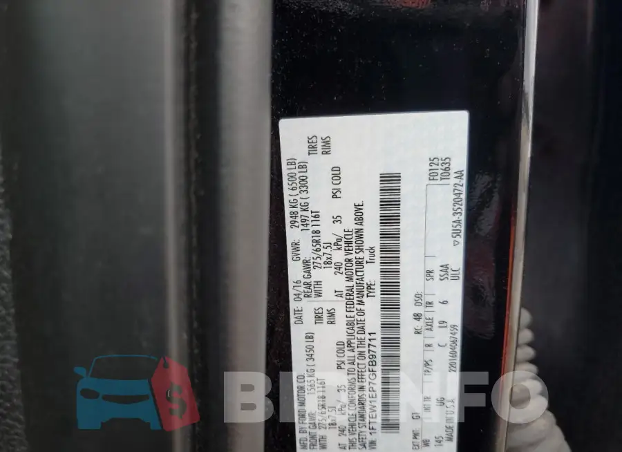 1FTEW1EP7GFB97711 Photo# 12