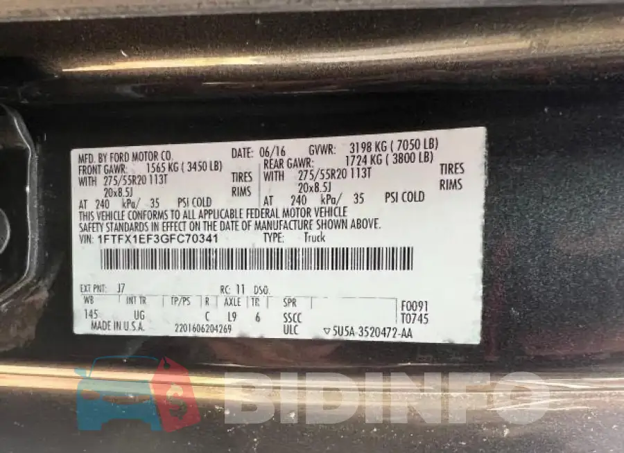 1FTFX1EF3GFC70341 Photo# 10