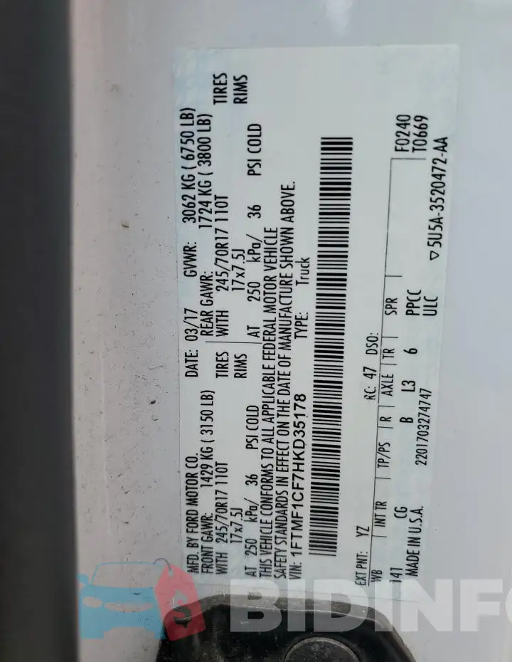 1FTMF1CF7HKD35178 Photo# 12