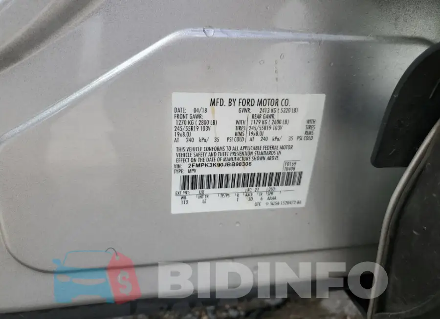 2FMPK3K90JBB98306 Photo# 13