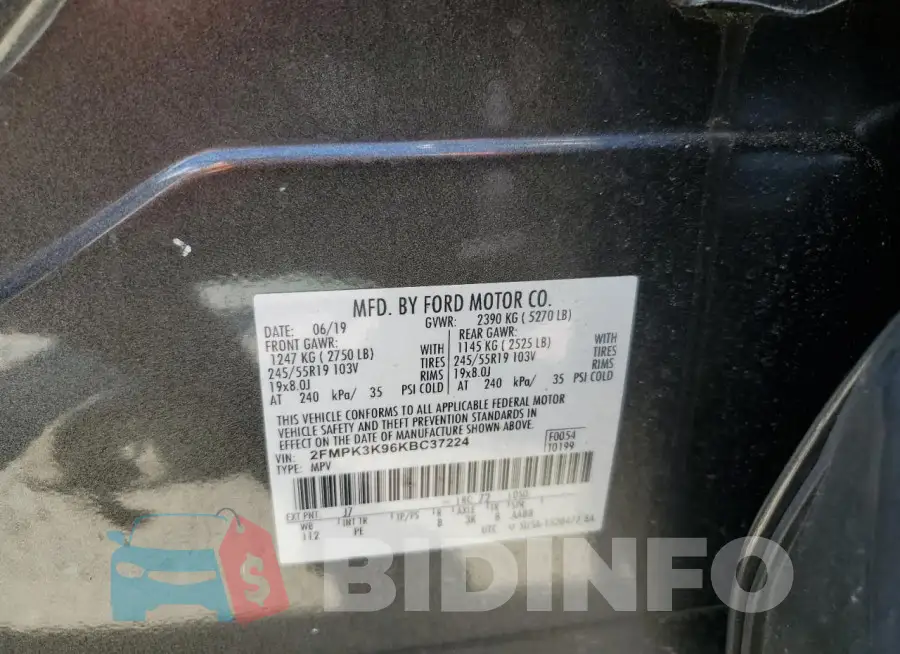 2FMPK3K96KBC37224 Photo# 12