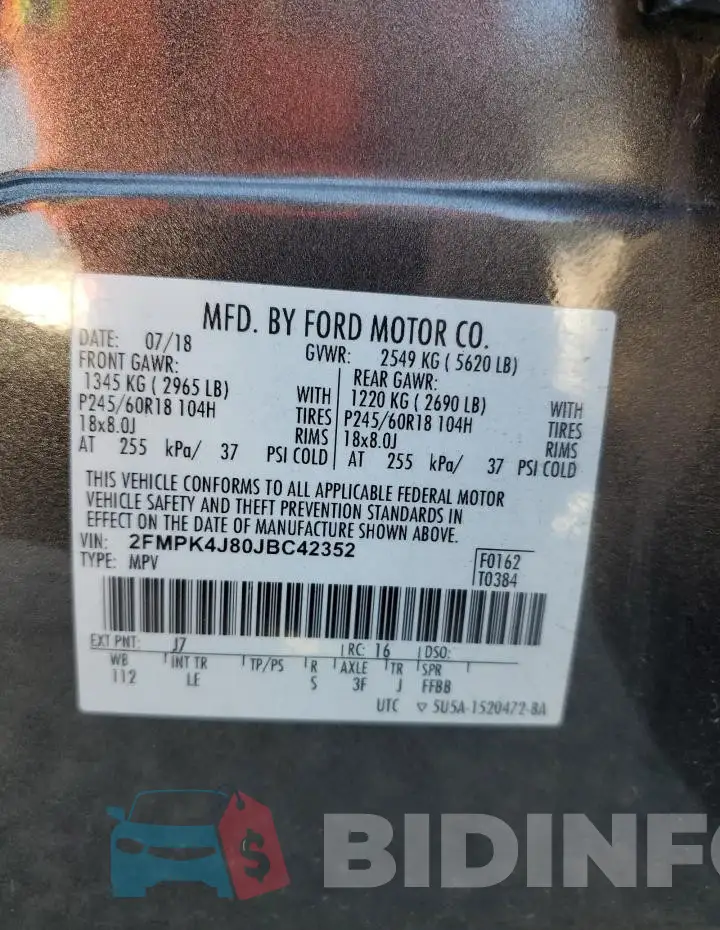 2FMPK4J80JBC42352 Photo# 12