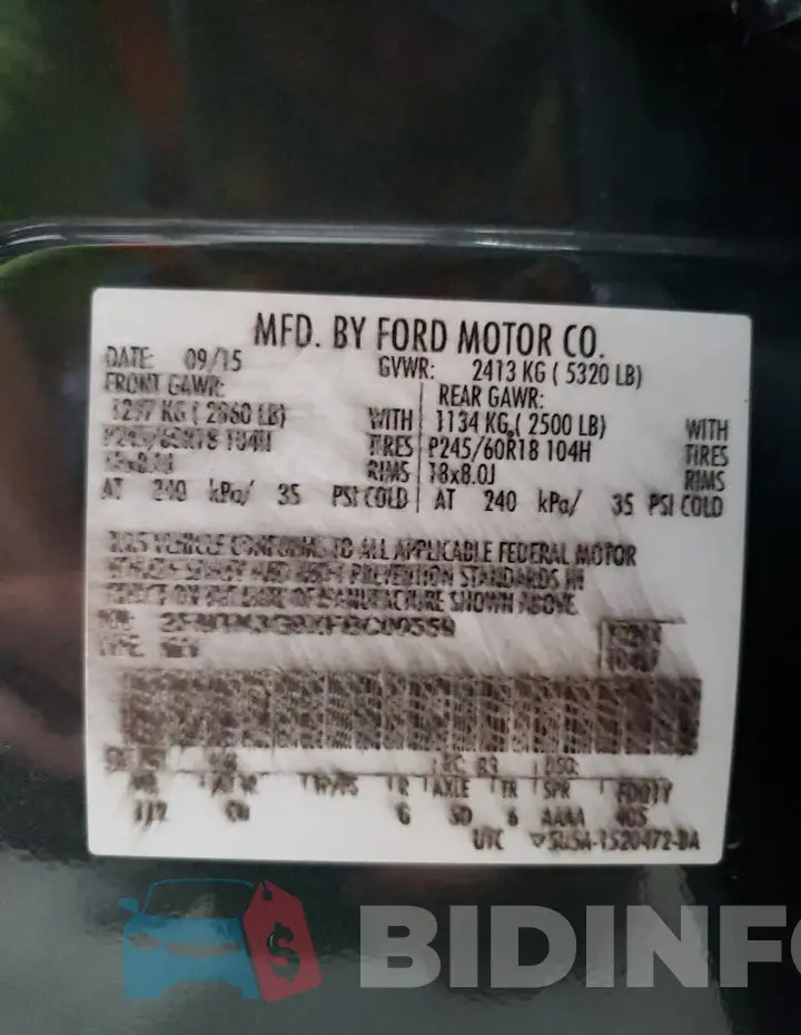 2FMTK3G9XFBC00559 Photo# 13