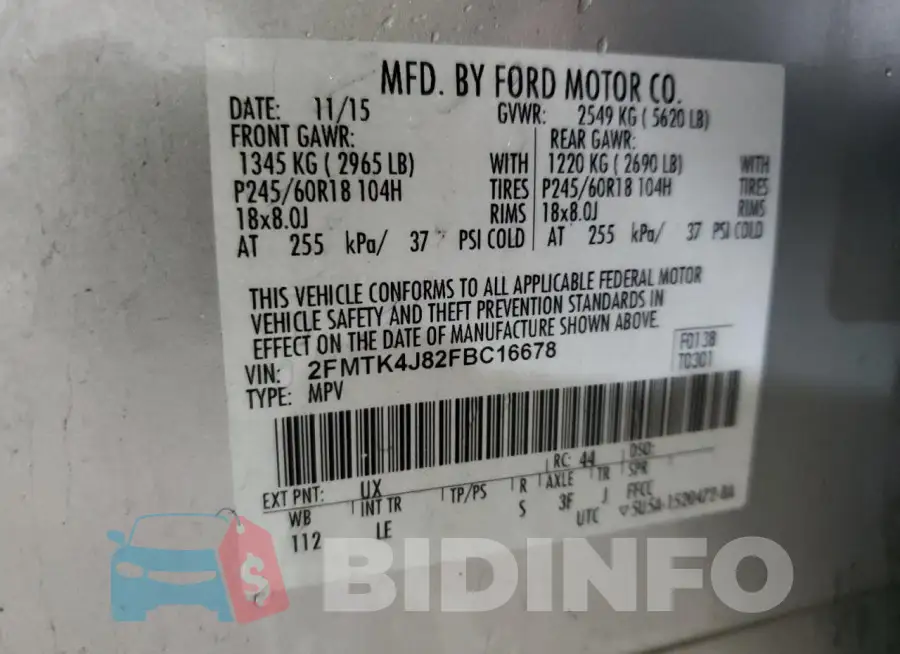 2FMTK4J82FBC16678 Photo# 13