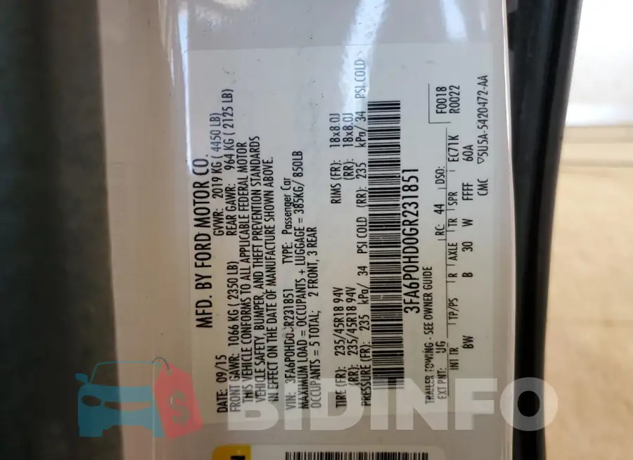 3FA6P0HD0GR231851 Photo# 12