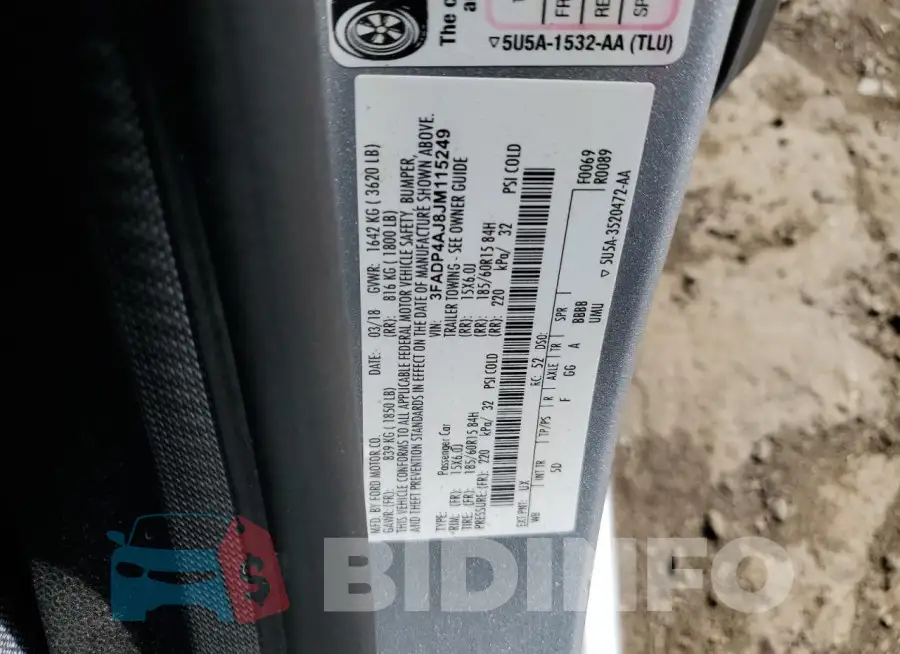 3FADP4AJ8JM115249 Photo# 12