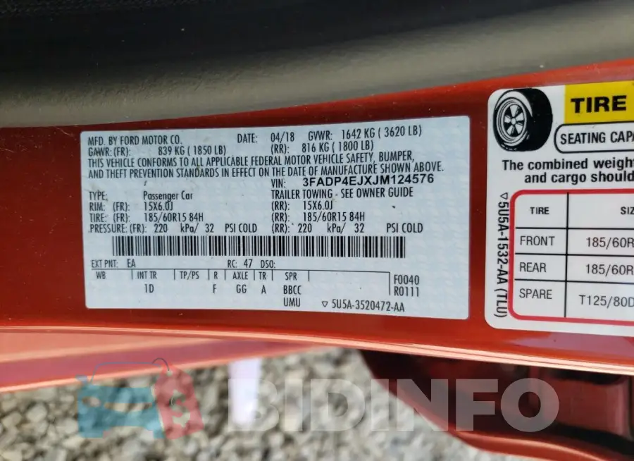 3FADP4EJXJM124576 Photo# 12