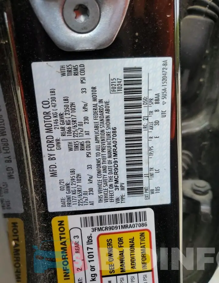 3FMCR9D91MRA07086 Photo# 13