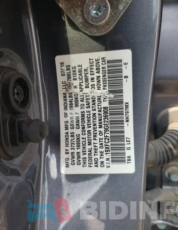 19XFC2F79GE236908 Photo# 12