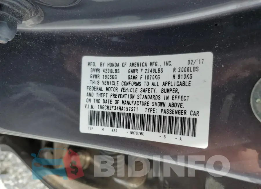 1HGCR2F34HA157571 Photo# 13