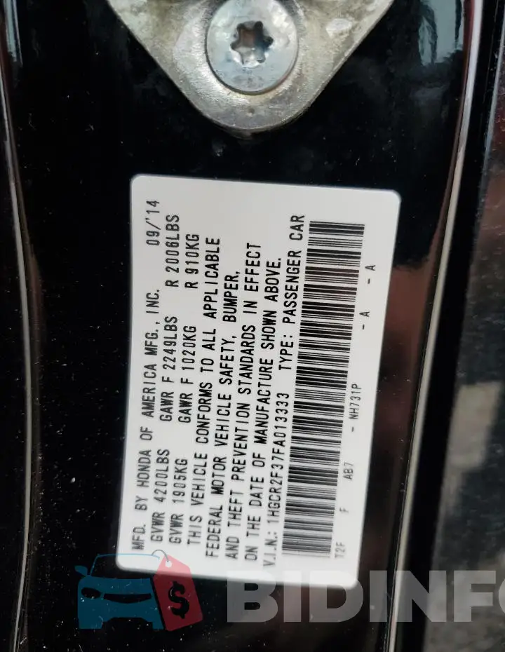 1HGCR2F37FA013333 Photo# 13