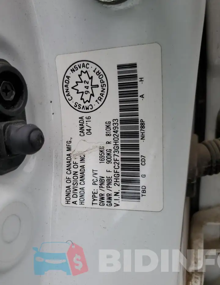 2HGFC2F73GH024933 Photo# 12