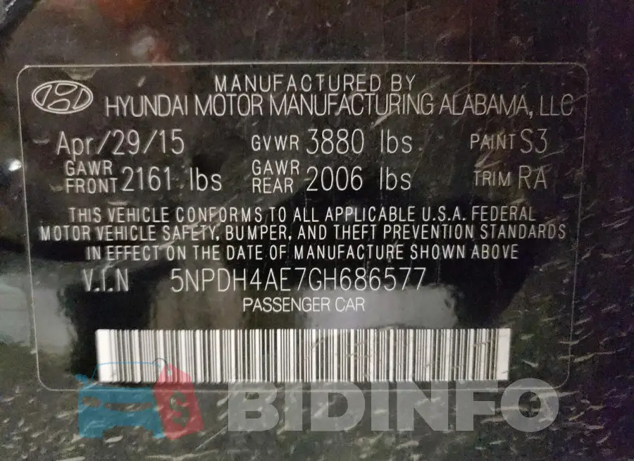 5NPDH4AE7GH686577 Photo# 12