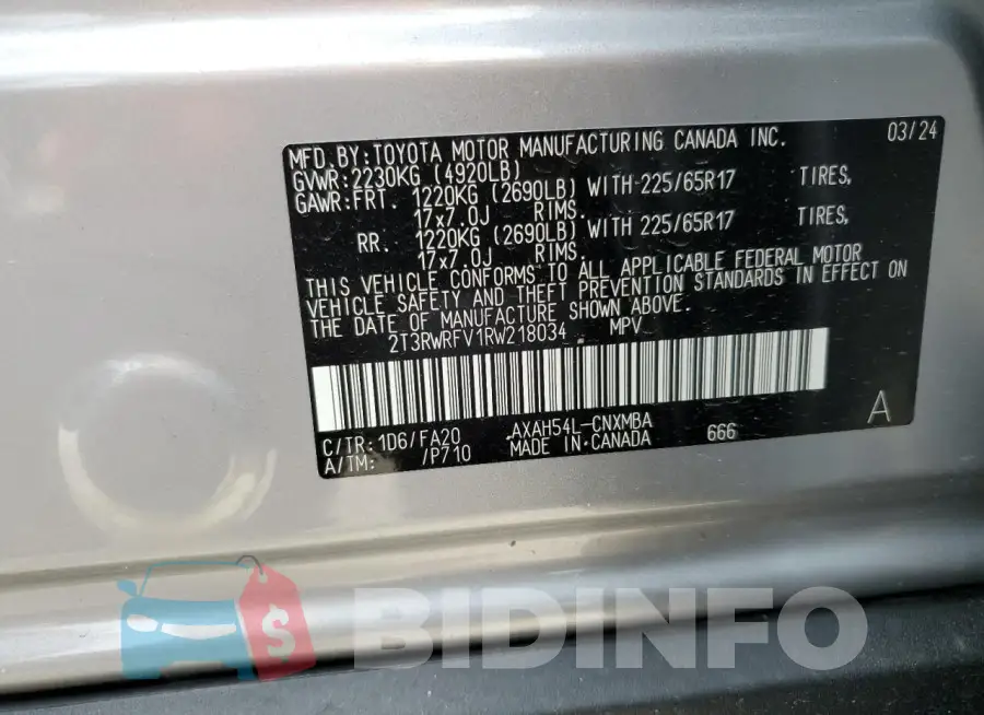 2T3RWRFV1RW218034 Photo# 13