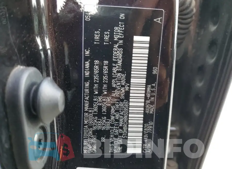 5TDHBRCH8NS095897 Photo# 12