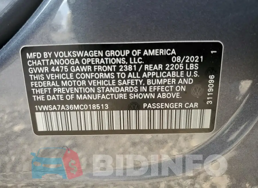 1VWSA7A36MC018513 Photo# 12