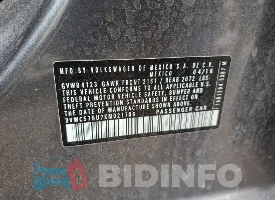 3VWC57BU7KM021786 Photo# 12
