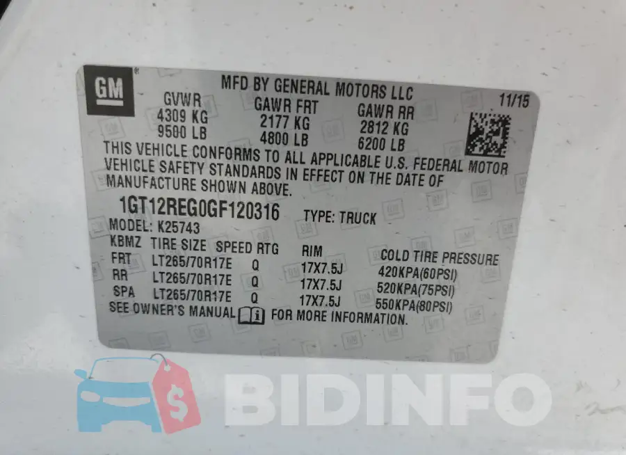 1GT12REG0GF120316 Photo# 12