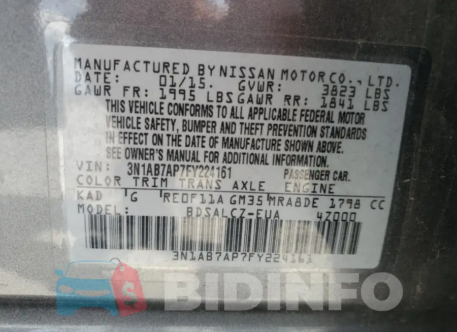 3N1AB7AP7FY224161 Photo# 12