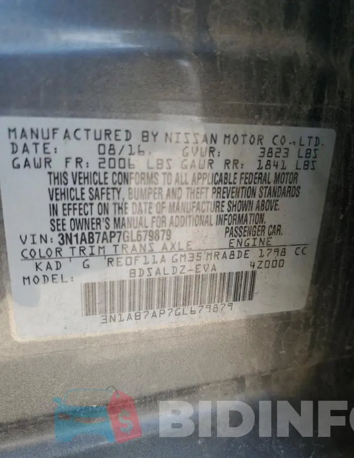 3N1AB7AP7GL679879 Photo# 12