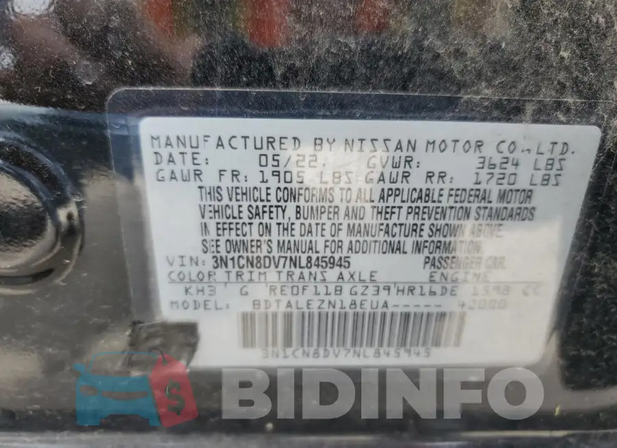 3N1CN8DV7NL845945 Photo# 12