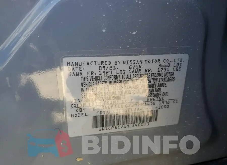 3N1CP5CV6ML540073 Photo# 12