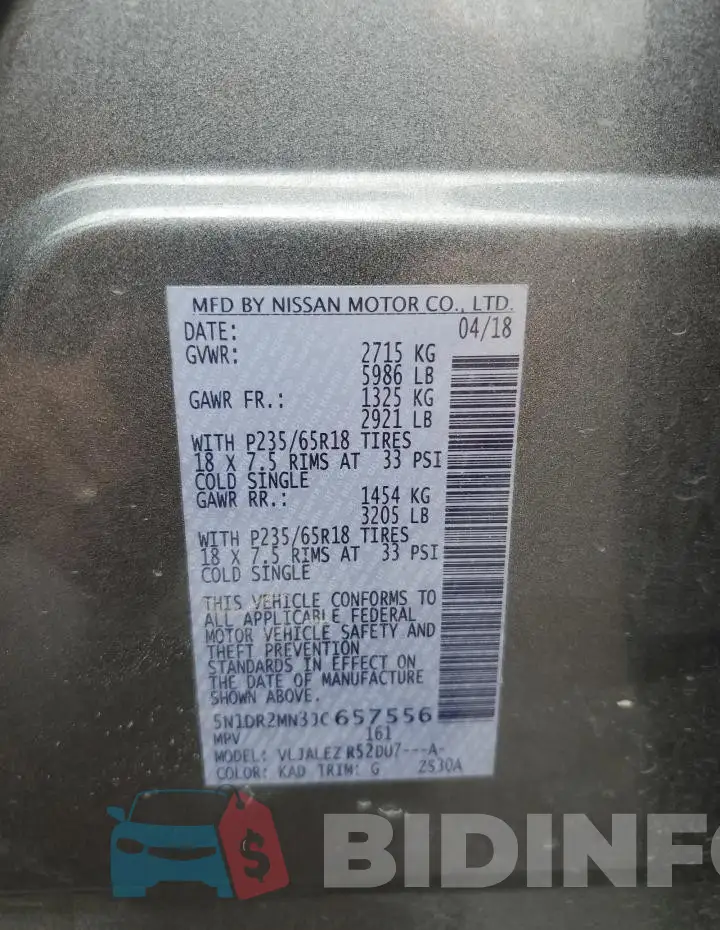 5N1DR2MN3JC657556 Photo# 13