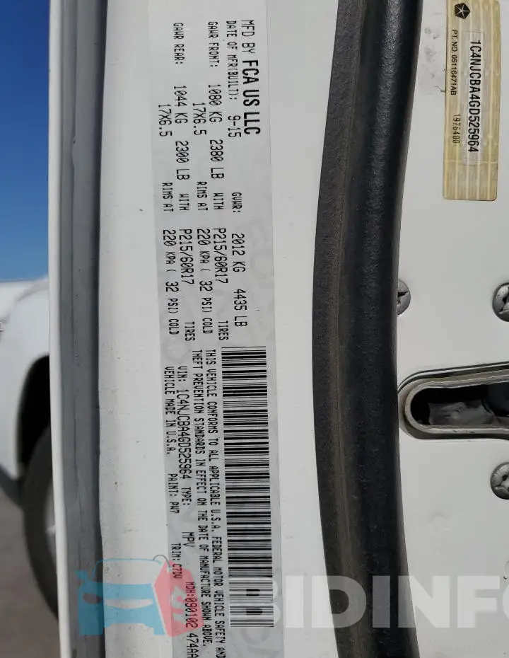 1C4NJCBA4GD525964 Photo# 13