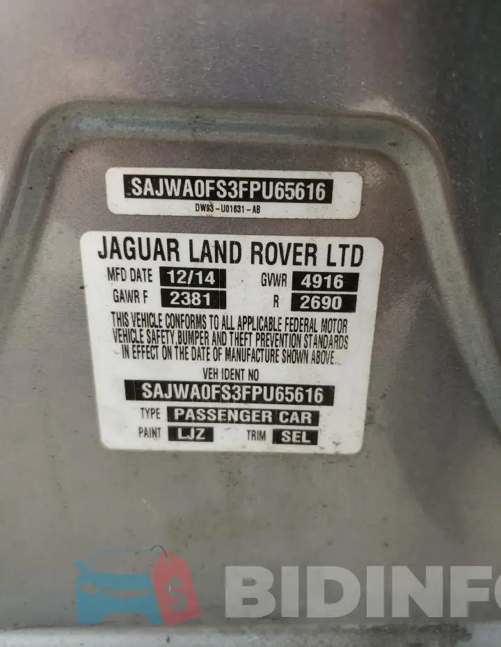 SAJWA0FS3FPU65616 Photo# 13