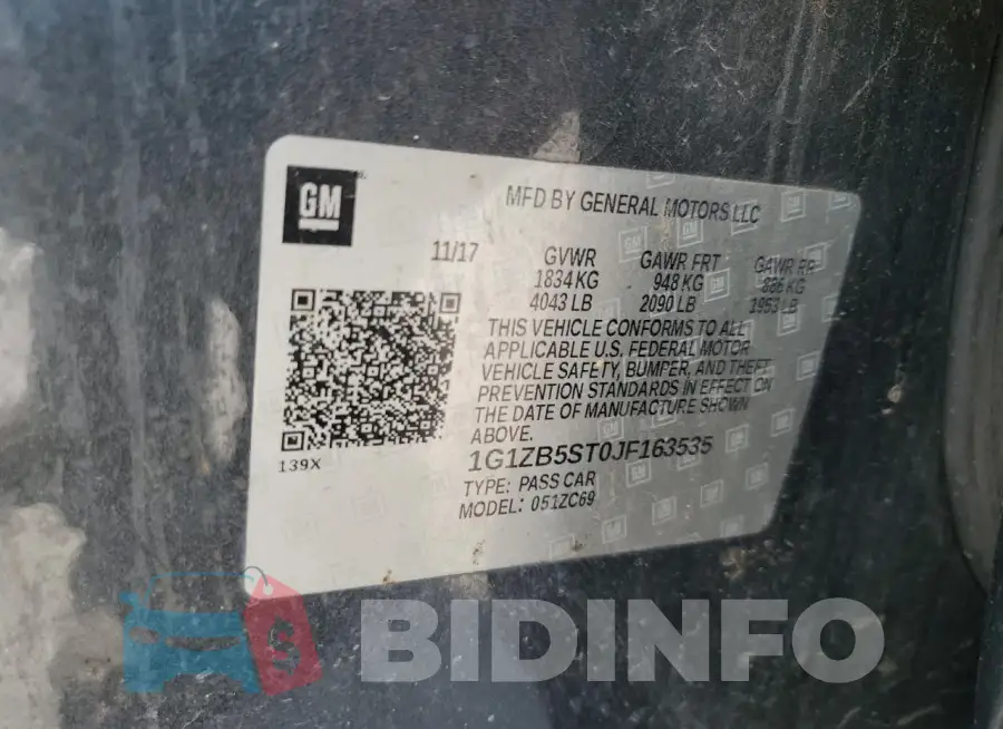 1G1ZB5ST0JF163535 Photo# 12