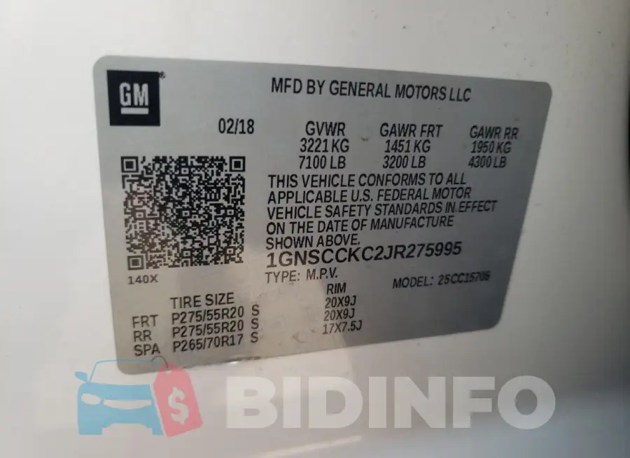1GNSCCKC2JR275995 Photo# 14
