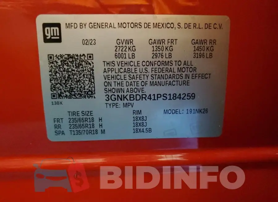 3GNKBDR41PS184259 Photo# 13