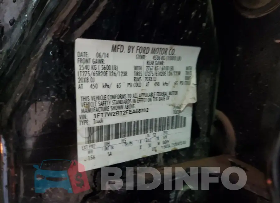 1FT7W2BT2FEA68702 Photo# 12