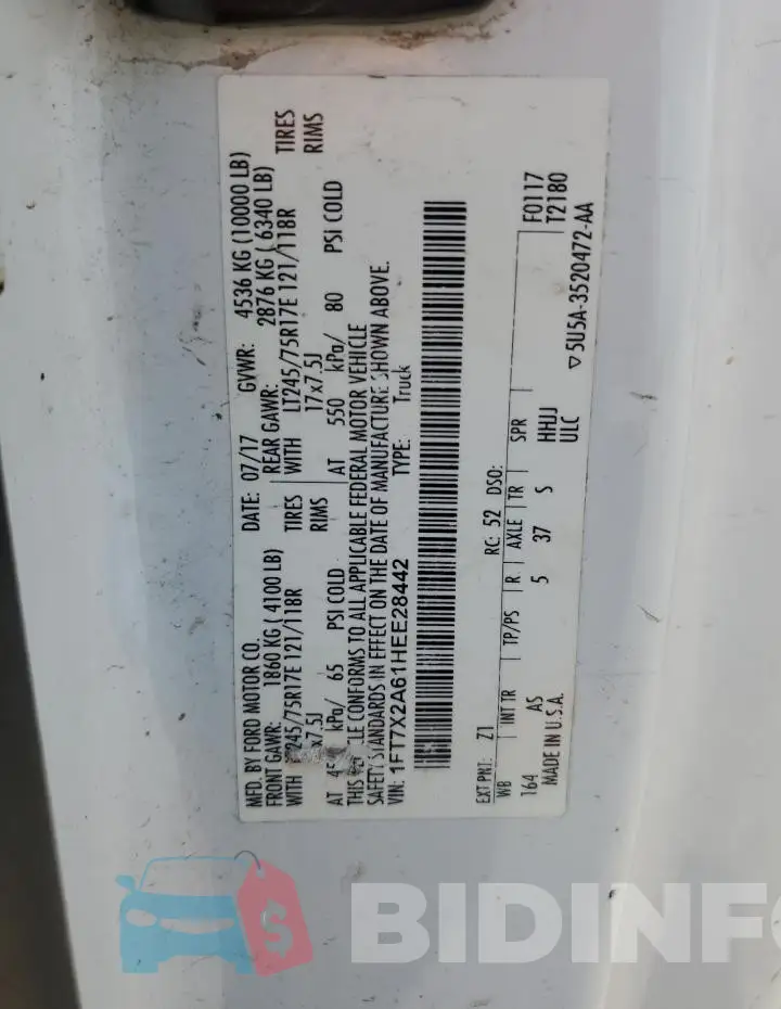 1FT7X2A61HEE28442 Photo# 12