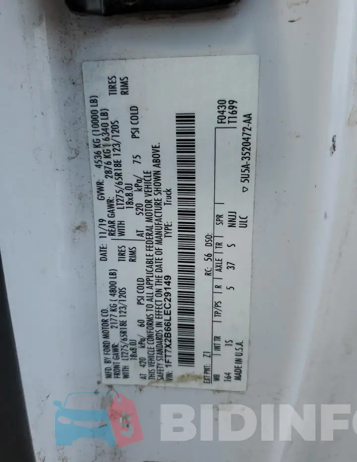 1FT7X2B66LEC29149 Photo# 12