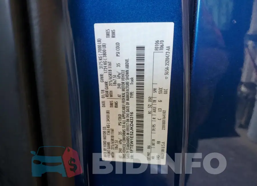 1FTEW1E52JKD43316 Photo# 12