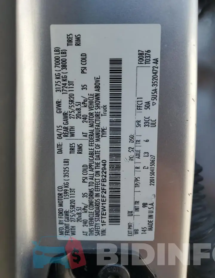 1FTEW1EF2FFB22940 Photo# 13
