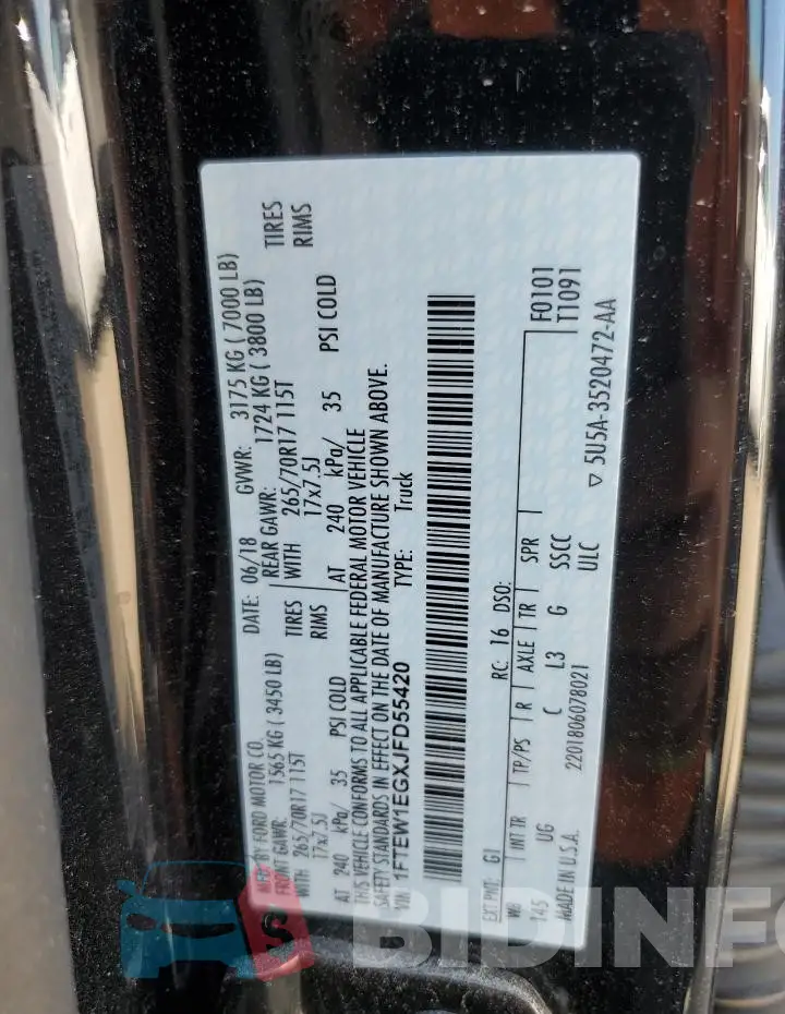 1FTEW1EGXJFD55420 Photo# 12
