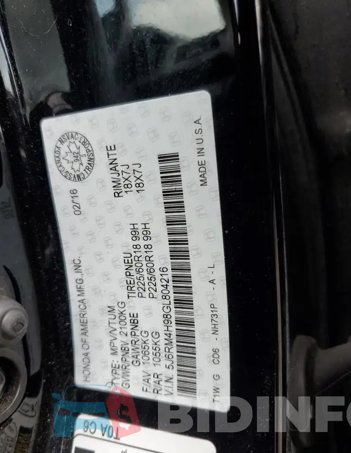 5J6RM4H98GL804216 Photo# 13