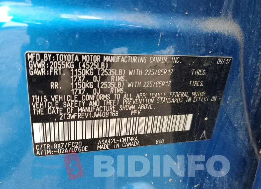 2T3WFREV1JW409168 Photo# 14