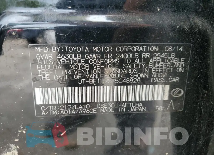 JTHBF1D22F5048828 Photo# 12