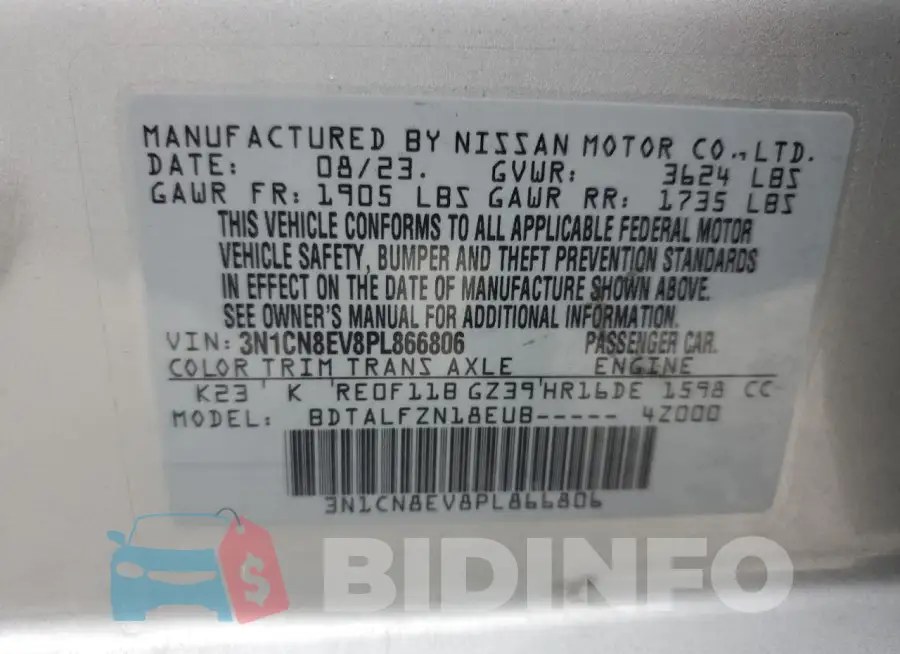 3N1CN8EV8PL866806 Photo# 12