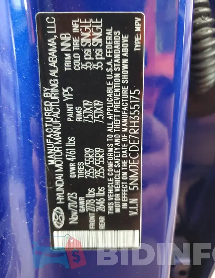 5NMJECDE7RH355175 Photo# 13