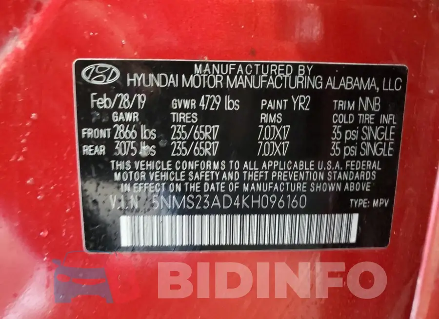 5NMS23AD4KH096160 Photo# 13