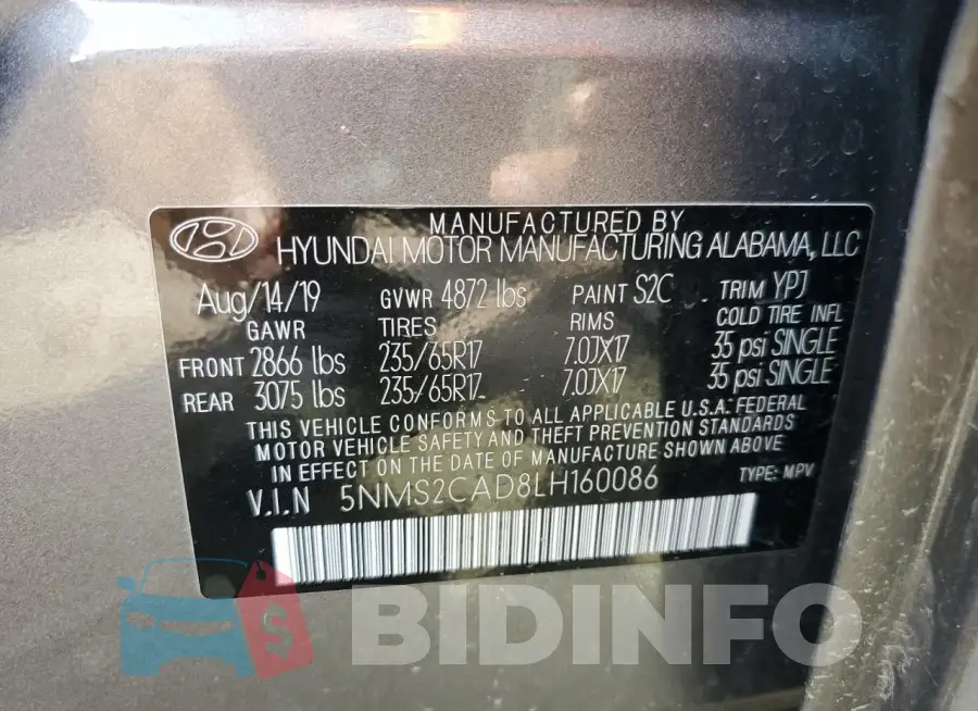 5NMS2CAD8LH160086 Photo# 12