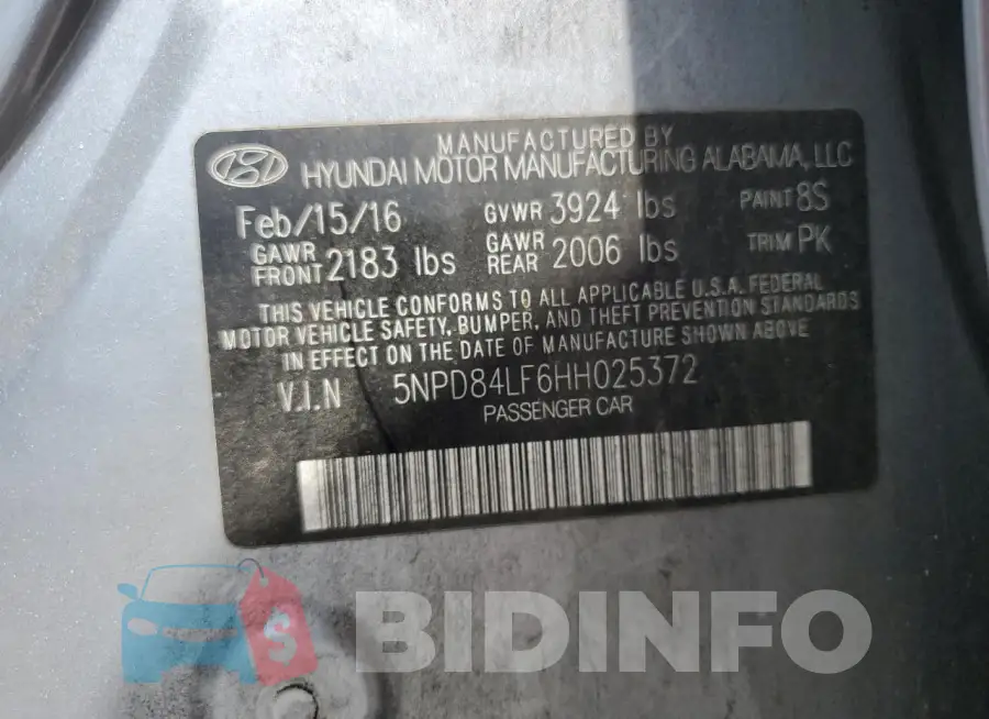 5NPD84LF6HH025372 Photo# 12