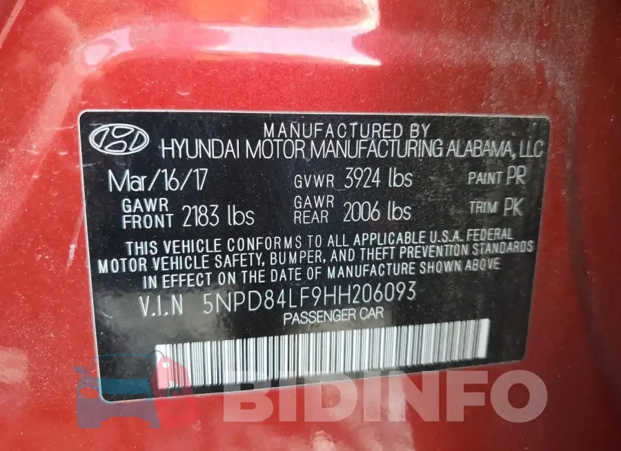 5NPD84LF9HH206093 Photo# 12
