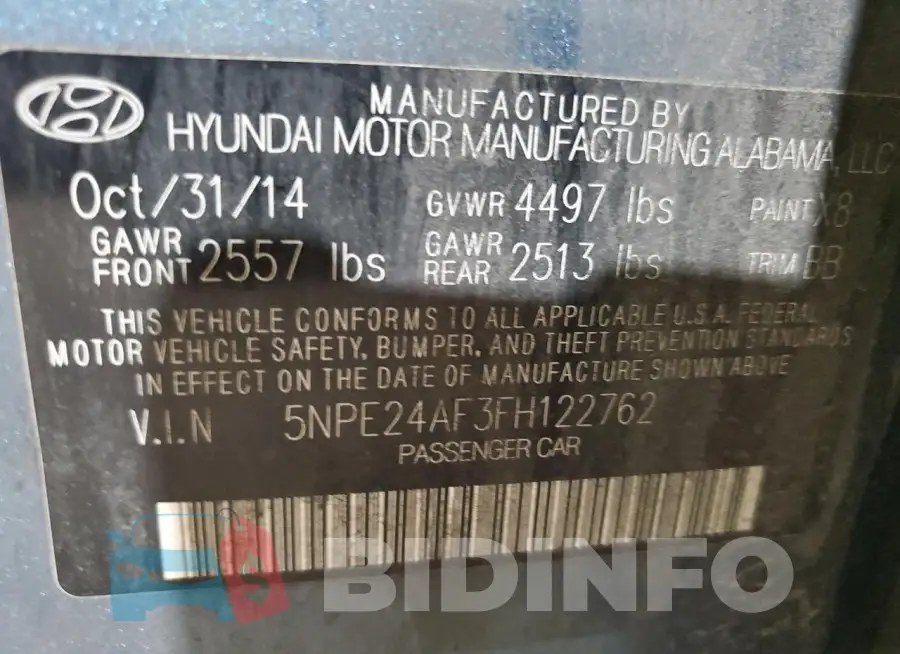 5NPE24AF3FH122762 Photo# 12